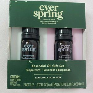 Ever Spring Essential Oil Set - Peppermint and Lavender & Bergamot,0.17 fl oz ea